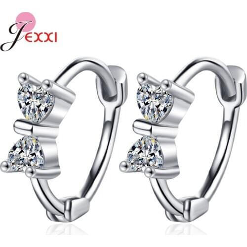 Wholesale 925 Sterling Silver Earring Hoops For Women Lovely Cute Cubic Zirconia Earring Hoops For Wedding Engagement