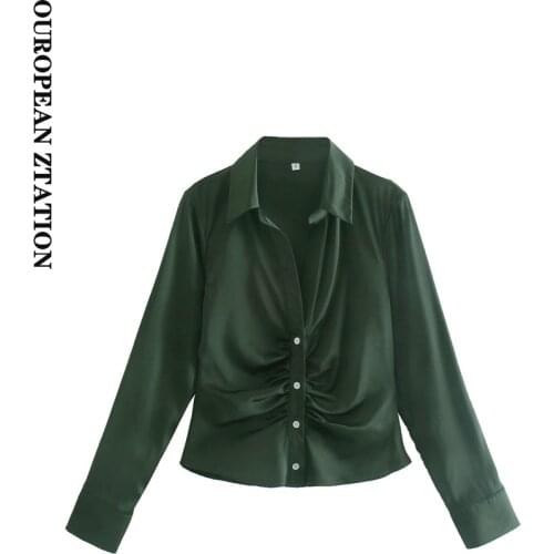 OUROPEAN ZTATION Satin Blouses