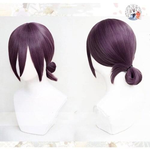 Chainsaw Man Reze Cosplay Wig 30cm Long Purple Heat Resistant Synthetic Hair Wig + Wig Cap