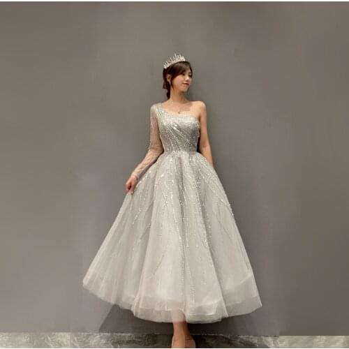 Celebrity A-line dresses Beaded Evening Dresses 2021 New style Formal Cocktail party dress Light luxury