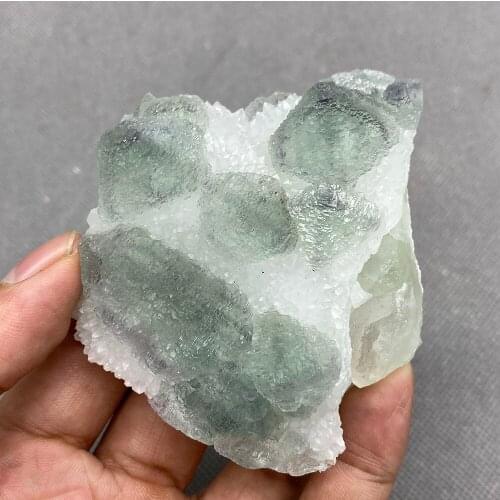 100% Natural Green stepped fluorite cluster mineral specimens Gem level Stones and crystals