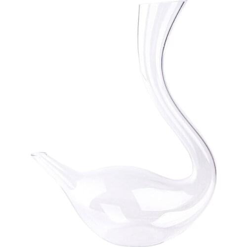 Hand blown fancy swan shape glass decanter wine glass with lid