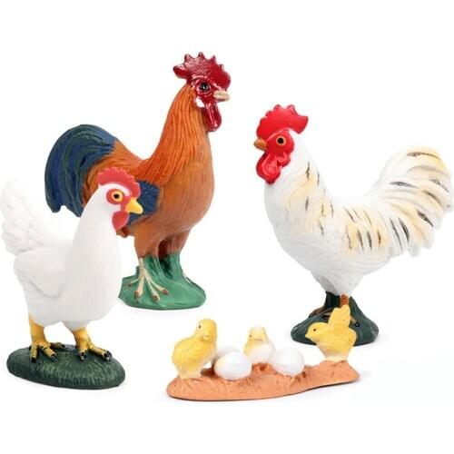 Chicken Series Animal Figure Collectible Toys Farm Animal Cognition Action Figures Kids Plastic Cement Toys