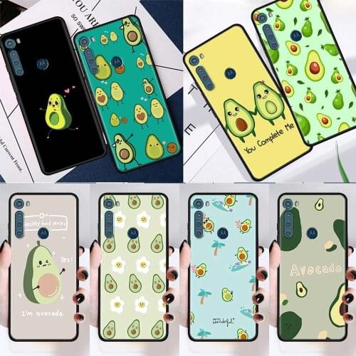 Silicone Case for Motorola G9 Play One Fusion G8 Power Lite G10 G30 Edge Plus E6s G Stylus Soft Coque Cute Avocado