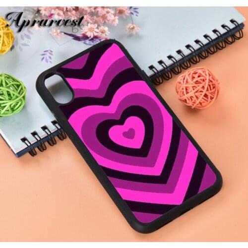 Aprarvest Pink Spooky Sweet Heart Silicone Rubber Phone Case Cover For iPhone 6 6S 7 8 PLUS X XS XR 11 12 MINI PRO MAX