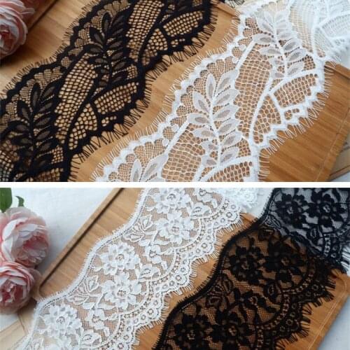 High Quality Eyelash Lace Trim Flower Leaves Fringe Ribbon Diy Wedding Dress Veill Accessories VHR224209