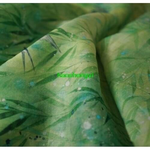 High-end designer ramie printing fabric, Chinese style Hanfu dress and cheongsam garment fabric