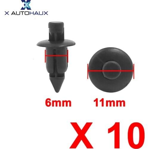 X Autohaux 10PCS Fit Hole 6Mm | 9Mm|10Mm Universal Auto Car Bumper Fender 6Mm Hole Plastic Rivets Push Pin Clips Head |11mm