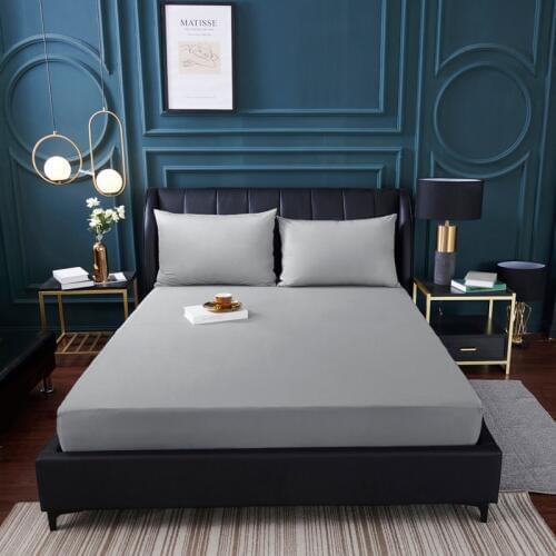 Summer Ice silk Mattress Cover Waterproof Permeable mattress protector Solid Color Non-Slip Fixed Fitted Bed Sheet