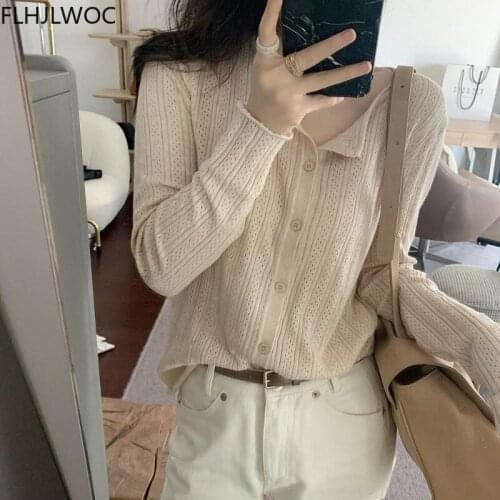 Chic Korea Style Knitted Sweaters Women Sweet Girls Beige Romantic Japan Style Single Breasted Button Short Coat Cardigans