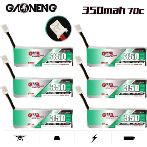 1-10Pcs GNB 1S 350mAh 3.8V 70C/140C 4.35V HV Lipo Battery PH2.0 Plug for BetaFPV 65S UK65 Blade Inductrix UR65 Tiny Whoop Drone