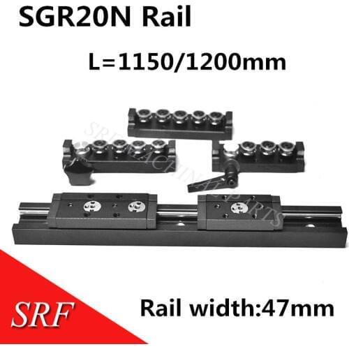 1pcs Dual-axis linear guide SGR20N L=1150/1200mm +1pcs linear motion rail slide block SGB20N AXD linear guide for cnc machine