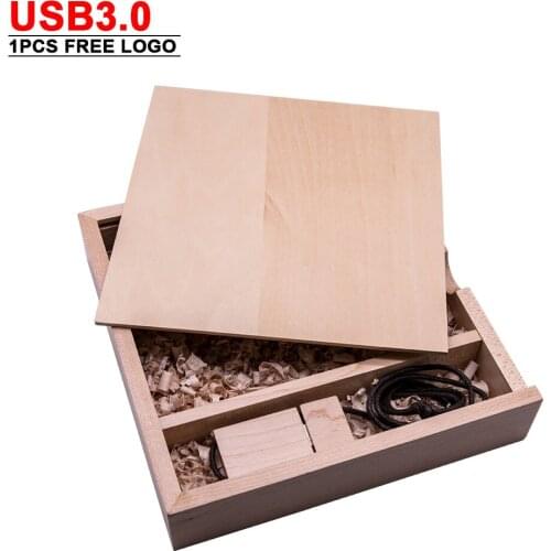 10pcs free logo USB 3.0 WOOD Photo Unique Album Box usb flash drive Pendrive 16GB 32GB Photography gift (size 170*170*35 mm)