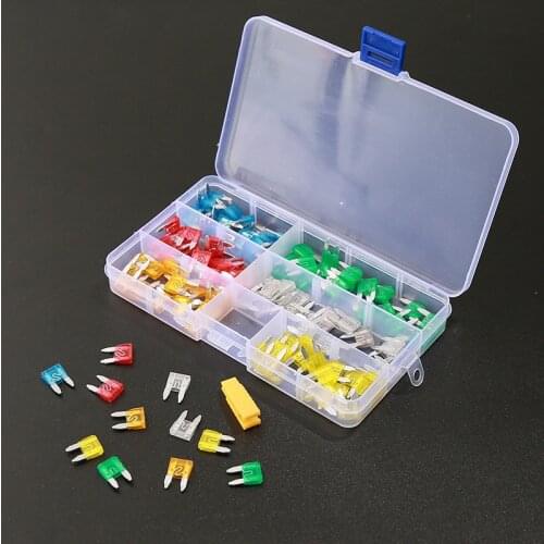 120PCS MINI Car Fuses 2A 3A 5A 7.5A 10A 15A 20A 25A 30A 35A Amp with Box Clip Assortment Auto Blade Type Fuse Set Truck