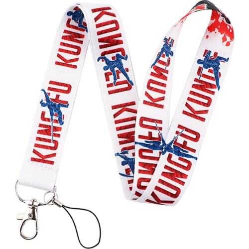 30pcs Chinese kung fu Lanyard for Keys Phone Cool Neck Strap Lanyard for Camera Whistle ID Badge Cute webbings ribbons Gifts
