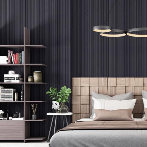 3D modern minimalist brushed vertical strip texture wallpaper bedroom living room study room villa plain solid color wallpaper