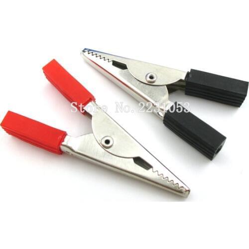 4PCS/LOT Best Promotion 5cm Crocodile Car Caravan Van Battery Test Lead Clips Red + Black 50mm Electrical Equipment Supplies