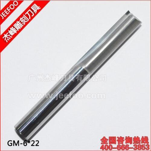 6*22 Solid Carbide Two Straight Flute Bits/CNC Router Bits/2 Straight End Milling/ Straight Bits/ End Mill cutters