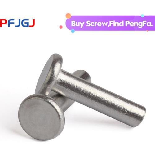 Peng Fa M2/M2.5/M3/M4/M5/M6 Silver Tone GB109 Aluminium Rivets AL Aluminum Knock Flat Head Solid Rivet