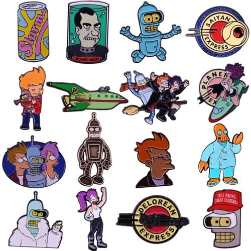 American Classic Anime Figures Enamel Brooch Pins Badge Lapel Pin Brooches Collar Jeans Jacket Fashion Jewelry Accessories