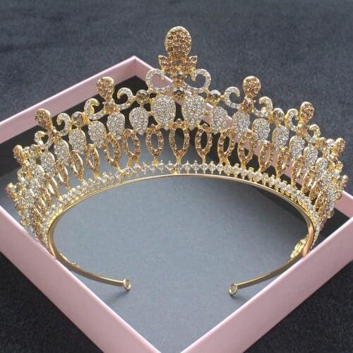 Baroque Luxury Crystal AB Bridal Crown Tiaras Wedding Bridal Crown Diadem Tiaras for Women Bride Wedding Hair Accessories