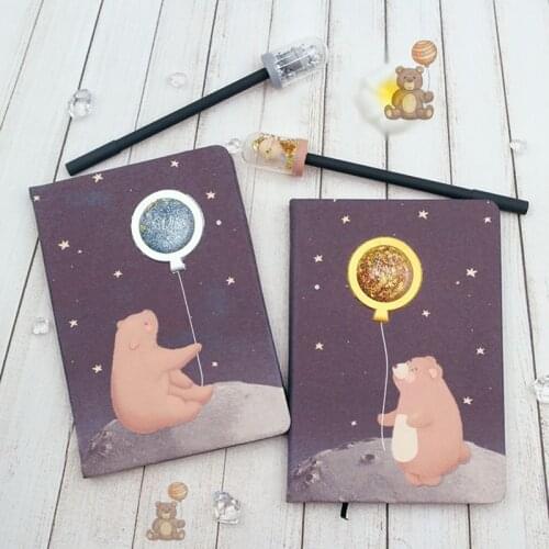 Night dream notebook star space pen hand ledger notebook cartoon cute creative childrens Day gift set pen