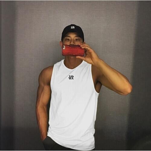 2020 Brand Gym Cothing Men fitness Shirt muscle guys sleeveless vest Tanktop Training Undershirt Quick-Dry Sports Running Vest