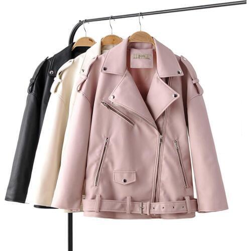 Brand Motorcycle PU Leather Jacket Women Winter And Autumn New Fashion Coat 3 Color Zipper Outerwear jacket New 2020 Coat HOT