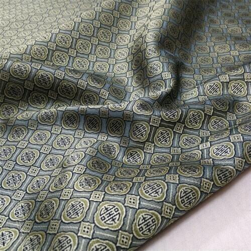 C1065 Grey Chinese Silk Jacquard Brocade Fabrics For Chinoiserie Clothing Sofa Decoration Cloth Curtain Pillow Case Fabrics