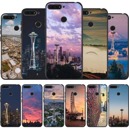 Seattle black Silicone Phone Case For honor 30 20 Pro 8 8X 9 10 20 Lite Mate 10 20 30 Lite Pro cover