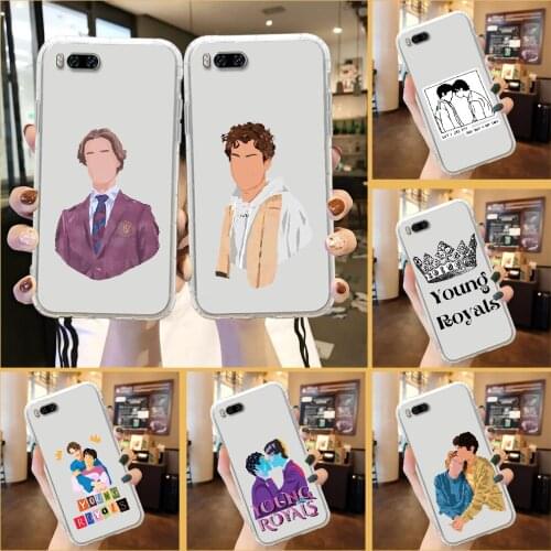 Young Royals Simon and Wilhelm Phone Case For Xiaomi Mi Max Note 3 A2 A3 8 9 9T 10 Lite Pro Ultra transparent 3D Etui soft
