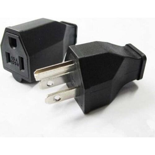 Black 15A 125V American Assembled industrial power plug socket 5-15P & 5-15R US male female Removable wiring plug socket Type-B