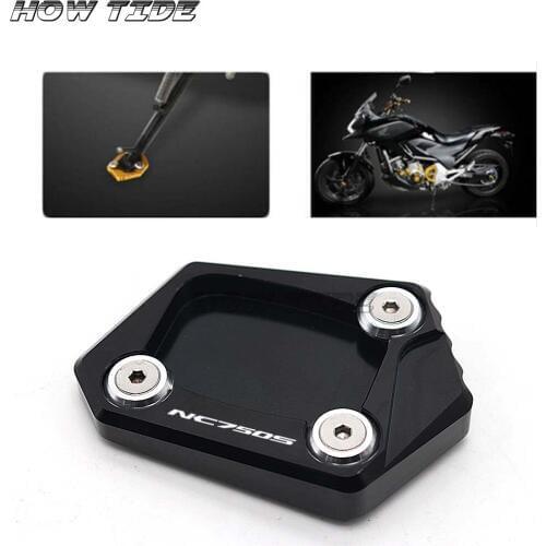 CNC Billet Aluminum Kickstand Foot Plate Side Stand Extension Pad Enlarge Extension For HONDA NC750 NC750S NC 750S 2012-2014