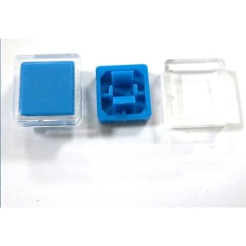 For 12*12*7.3MM Touch switch button Square button caps + Transparent crystal cap 20pcs