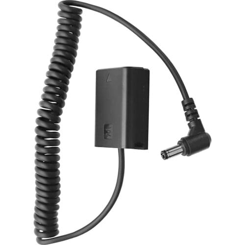 NP-FW50 Dummy Battery Pack Coupler Adapter with DC Male Connector Power Coiled Cable for Sony A6500 A6300 A6000 a7 a72 a7s a7r