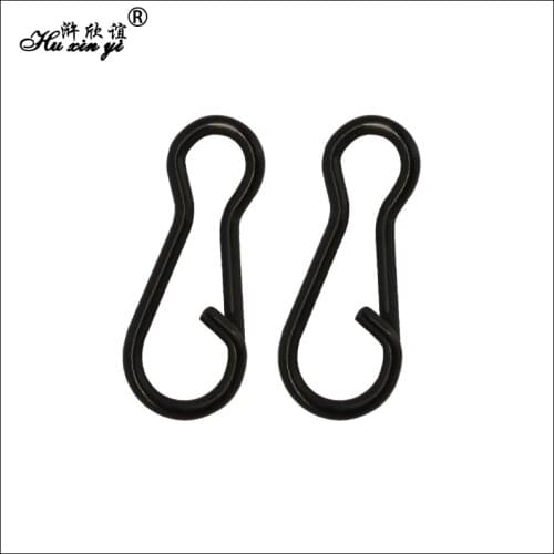 HXY 100PCS Carp Fishing Multi Clips Quick Change Connector Matte Black Easy Link Swivels Snap Terminal Tackle Rolling Swivels