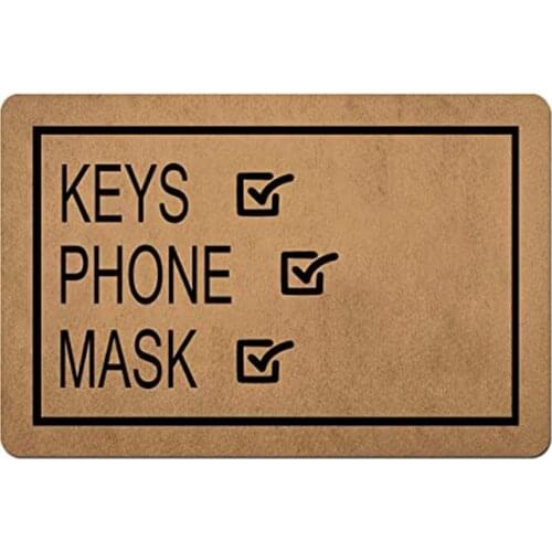 Welcome Doormat for Front Door Mat - Keys Phone Mask Reminder Funny Mat Door Mats Rubber Non Slip Doormat for Outdoor/Indoor Use