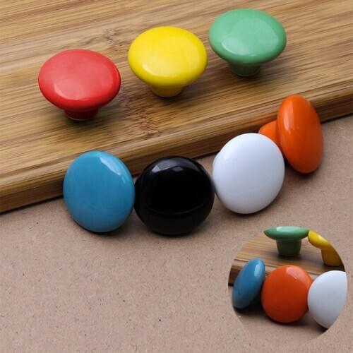 Round Door Handles Knobs 7 Color 39.5mm Ceramic for Cabinet Cupboard Wardrobe Drawer Pulls Furniture Home Kitchen Accessories