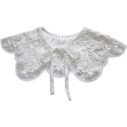 Lolita White Polyester False Collar Shawl Petal Butterfly Shape Hollow Capelet