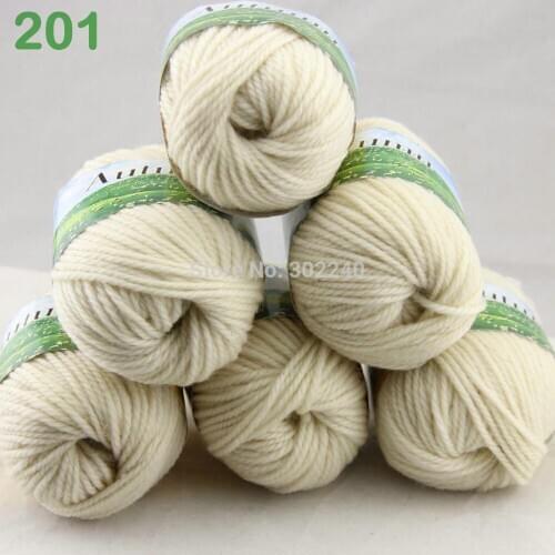 LOT of 6 BallsX50g Chunky Hand-woven Coarse Knitting Yarn off White 201