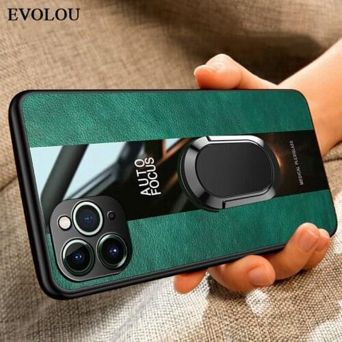 Magnetic Car Holder Phone Case for iphone 11 Pro XR Xs Max 7 8 Plus Cases Plexiglass + Leather Back Cover for iphone 11Pro Max