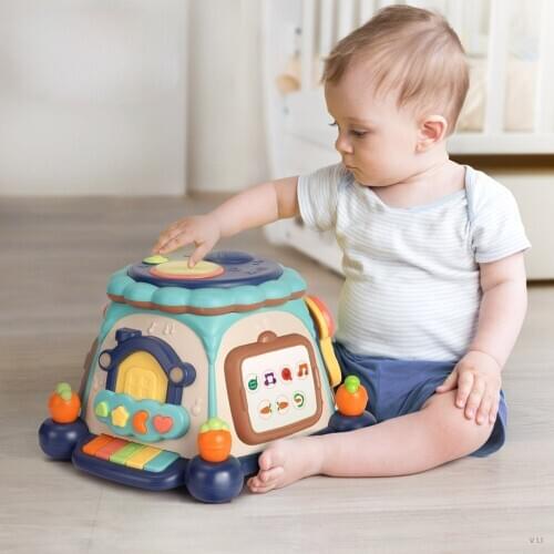 6in1 Multifunctional Musical Box Toys Baby Activity Cube Learning Alphabet Game Learning Machine Early Educational Puzzle Toys