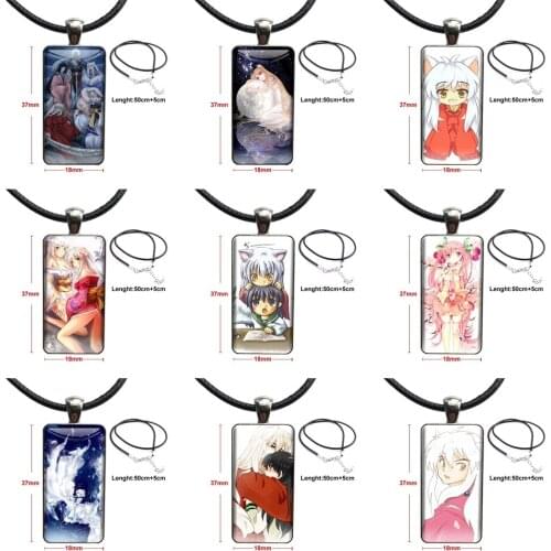 Fashion Necklace Handmade Rectangle Shape Choker Necklace Jewelry Multi Designs Cartoon Inuyasha Sweet For Unisex Colours