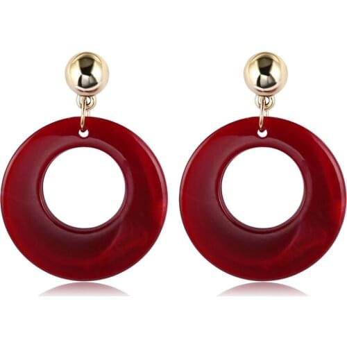 2021 Fashion Jewelry Resin Geometric Pendant Earrings Glamour Beautiful Bride Wedding Womens Earrings Accessories