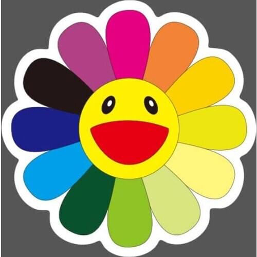 5 Pcs/Lot Sun Flower Smiley Stickers Bomb Waterproof DIY Skateboard Luggage Laptop Water Bottle Guitar Fridge Car Decals Pack