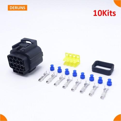 New Brand High Quality 10 Set 8Pin Way Waterproof Electrical Wire Female Connector Plug