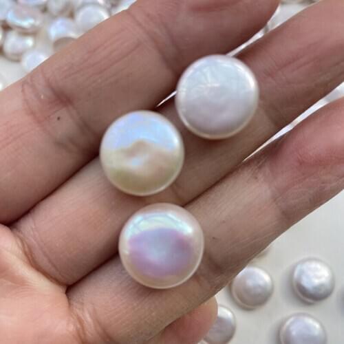 WHOLESALE Round Button Shape 12-13mm Size Natural Real Pearls, Loose Freshwater Irregular Baroque Pearls, 10PCS/LOT
