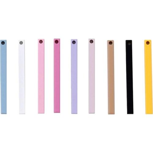 Single hole perforated multi-color blank charm rectangular strip charm suitable for DIY popular jewelry accessories 2.5*30mm