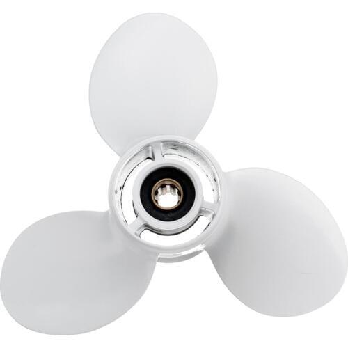 NEW-Ship Engine Outboard Propeller 3-Bladed Rotary Paddle 683-45941-00-El 9 1/4 X 12 For Yamaha 9.9-15Hp Aluminum 8 Spline Tooth