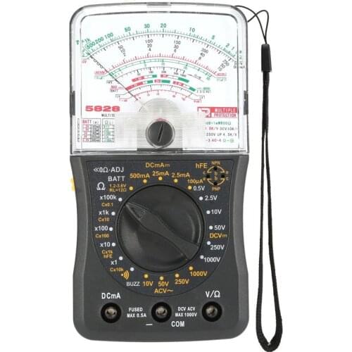 Mini Handheld Analog Multimeter AC/DC Voltmeter Ammeter Resistance Continuity Capacitance Battery dB Capacitance Tester